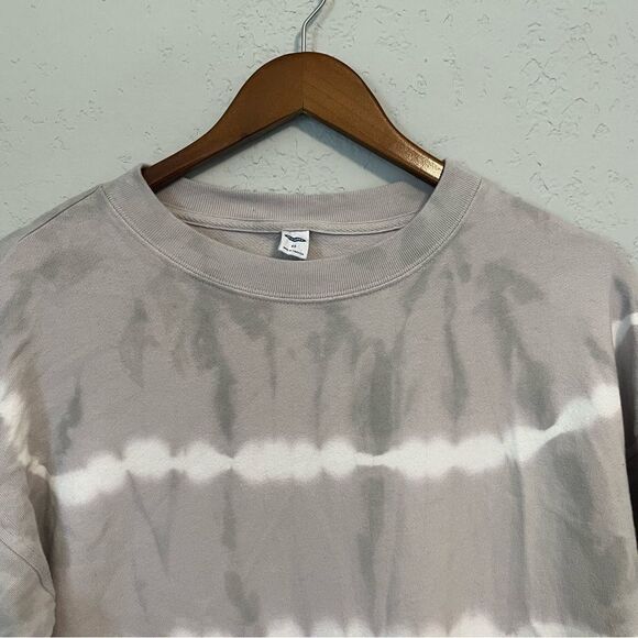 Women's Old Navy Neutral Tie Dye Long Line Crewneck Sweatshirt - Picture 6 of 6